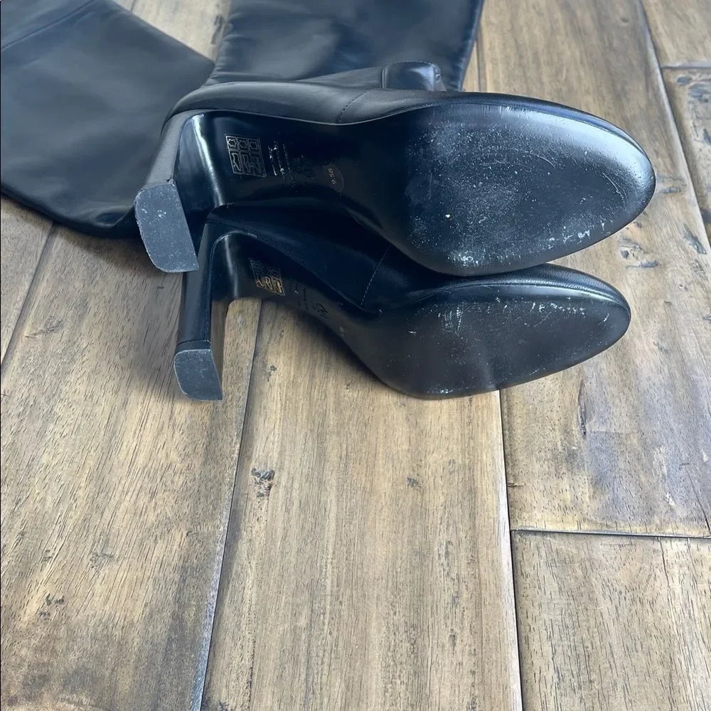 Stuart Weitzman Babette Tubo 85 Over The Knee OTK Tall Long Black leather Boots